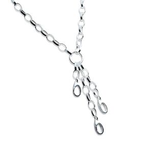 Charm Necklace with 3 Charm Holders in Sterling Silver (18 inches)
