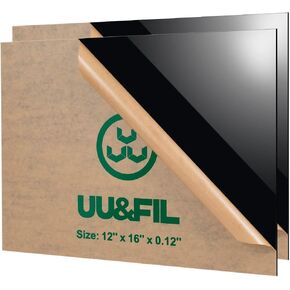 UU&FIL Black Acrylic Sheets 12" x 16", 2 Pack 1/8 Inch Thick Cast Plexiglass Sheet for DIY Display Projects, Painting, Photography, Tag - Cut to Size in Kuwait