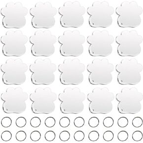 فراغات سلسلة مفاتيح أكريليك، 20 قطعة من الأكريليك على شكل مخلب القط مفتاح سلسلة مفاتيح على شكل مخلب قطة فارغة من الأكريليك الشفاف مع حلقة مفاتيح in Kuwait