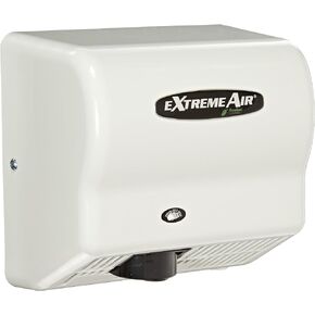 غطاء ExtremeAir GXT9 ABS مجفف الأيدي الأوتوماتيكي عالي السرعة، يجف 10-12 ثانية، 100-240 فولت، 1500 واط الحد الأقصى للطاقة، 50/60 هرتز، أبيض