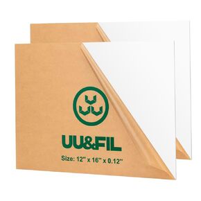 UU&FIL Black Acrylic Sheets 12" x 16", 2 Pack 1/8 Inch Thick Cast Plexiglass Sheet for DIY Display Projects, Painting, Photography, Tag - Cut to Size