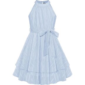 Danna Belle Girls Party Dress Halter Neck Formal Dual-Layer Dresses Size 5-14