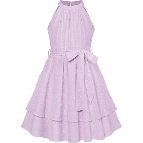 Danna Belle Girls Party Dress Halter Neck Formal Dual-Layer Dresses Size 5-14