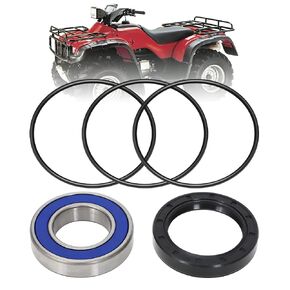 Left Rear Axle Wheel Hub Housing Bearing Seal Kit for Honda ATV Foreman 400 450 500 Rubicon 500 Rancher 350 400 420 Replace 91055-HN5-681 91255-HA0-681 & 91320-HM7-702