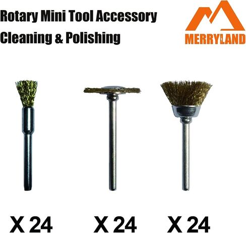 فرشاة نايلون صغيرة ذات شعيرات لـ Dremel 72 حزمة، فرشاة قلم فرشاة عجلة فرشاة كوب 24 حزمة لكل منها، فرشاة تلميع نهاية فرشاة ملحق أداة دوارة صغيرة، RMTA072C3 in Kuwait