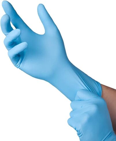 عبوة من 500 قطعة من قفازات ترونيكس للفحص الكيميائي السميكة للغاية والخالية من البودرة، لون أزرق فاتح in Kuwait