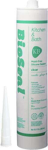 Clear BioSeal 100% Silicone Sealant Caulk Kitchen and Bath Grade, Waterproof and No Odor No Color Change 10.1 Ounce Cartridge, 50 Clear Tubes Set / 2 Boxes in Saudi Arabia