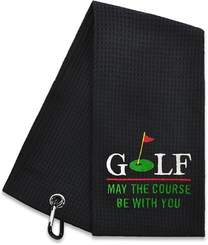 Golf May The Course Be with You Embroidered Golf Towel, Golf Accessories for Men Women, Golf Gift for Men Women, Retirement Gift for Dad Grandpa Golf Lover Golf Fan in Saudi Arabia