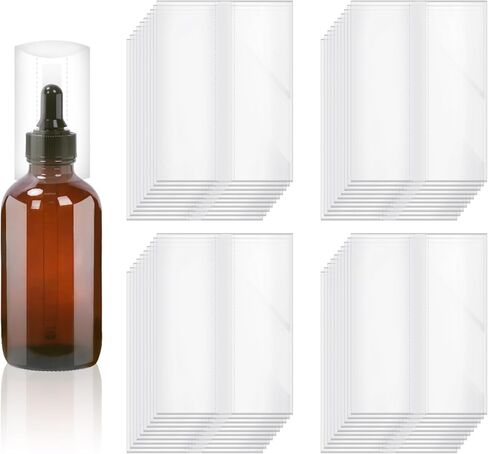 Swpeet 500Pcs Approx 55x71mm / 2.16x2.78Inch Clear PVC Heat Shrink Wrap Bottle Shrink Bands Kit, Perforated Bottle Shrink Bands Perfect for Bottles, Jars, Cans and Tin Lip Gloss in Saudi Arabia