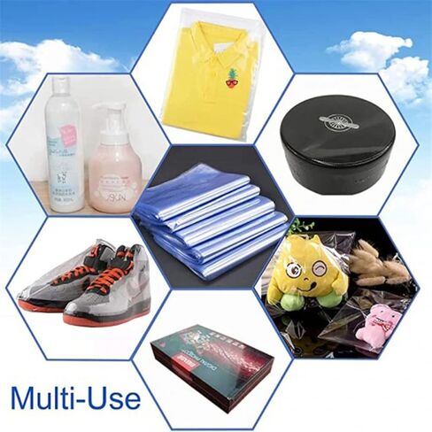 100 قطعة من أكياس التغليف المنكمشة، أكياس تغليف قابلة للانكماش الحراري من مادة PVC مقاس 12×8 بوصة، غلاف قابل للانكماش مقاوم للغبار لتغليف DVD/CD، الصابون، قنابل الحمام، المكياج، الأحذية، الشموع، الهدايا الصغيرة، الجرار، صناعة يدوية منزلية الصنع in Kuwait