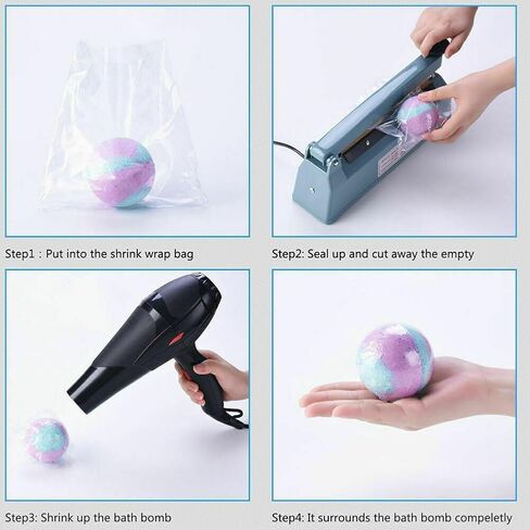 أكياس تغليف قابلة للانكماش الحراري مقاس 4 × 6 بوصات، 500 قطعة من أغلفة الانكماش الحراري البلاستيكية الشفافة لتغليف الهدايا الصغيرة، والتغليف، والصابون، والكتب، وقنابل الحمام، وأفلام DVD/CD، والشموع، والجرار، والزجاجات، والمشروعات المنزلية الصنع in Kuwait