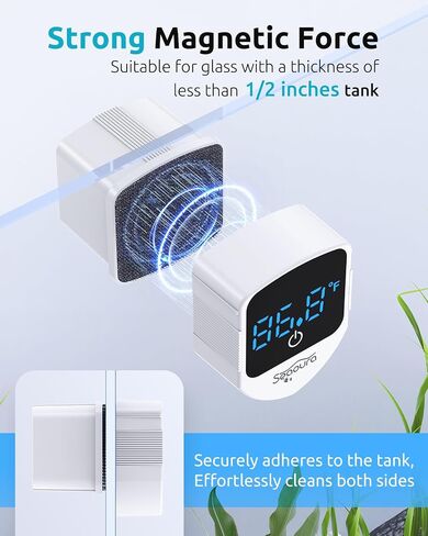 Aquarium Magnetic Cleaner with Thermometer, Fish Mini Magnet Brush Scrubber in Saudi Arabia