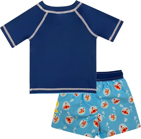 مجموعة ملابس بيبي شارك بينك فونج بلوفر للحماية من الطفح الجلدي وسروال السباحة للرضع in Kuwait