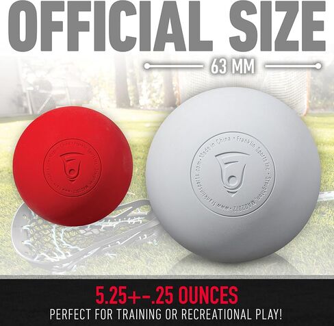 Franklin Sports Lacrosse Balls - Official Size Lax Balls for Practice - Red + White 2 Pack - Great for Muscle Massage Therapy + Yoga in Saudi Arabia