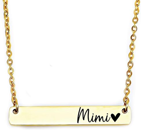 Mama Bar Necklace Christmas Birthday Gift Mama From Kids New Mama Newborn Gift FBA-FAMILY-BAR-NECK (Gold, Mama) in Saudi Arabia