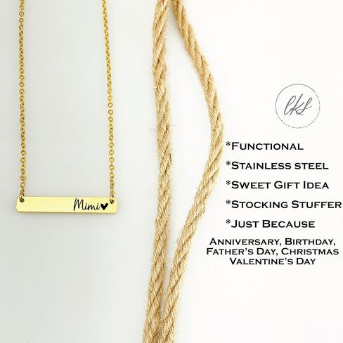 Mama Bar Necklace Christmas Birthday Gift Mama From Kids New Mama Newborn Gift FBA-FAMILY-BAR-NECK (Gold, Mama) in Saudi Arabia