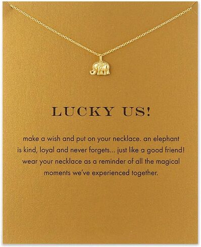 Handmade Delicacy Arrows Necklace Good Luck Elephant Pendant Chain Necklace with Message Card Gift Card (Gold Arrows) in Saudi Arabia