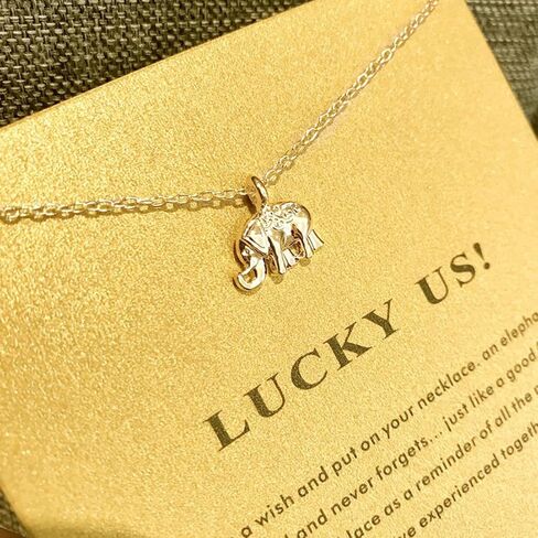 Handmade Delicacy Arrows Necklace Good Luck Elephant Pendant Chain Necklace with Message Card Gift Card (Gold Arrows) in Saudi Arabia