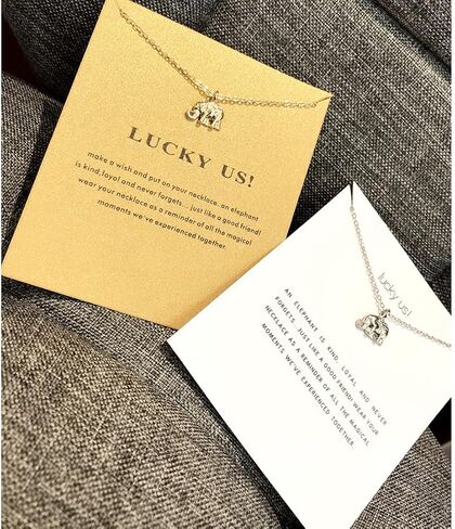 Handmade Delicacy Arrows Necklace Good Luck Elephant Pendant Chain Necklace with Message Card Gift Card (Gold Arrows) in Saudi Arabia