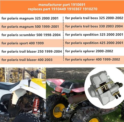 الفرجار الفرامل الخلفية متوافق مع Polaris Magnum 325 500 2X4 4X4 Scrambler 400 500 Trail Blazer 250 400 Trail Boss 325 330 Xpedition 325 425 Xplorer 250 400 Sport 400 مع وسادات 1910691 in Kuwait