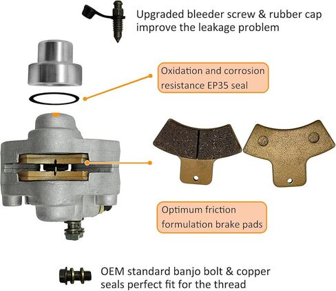 الفرجار الفرامل الخلفية متوافق مع Polaris Magnum 325 500 2X4 4X4 Scrambler 400 500 Trail Blazer 250 400 Trail Boss 325 330 Xpedition 325 425 Xplorer 250 400 Sport 400 مع وسادات 1910691 in Kuwait
