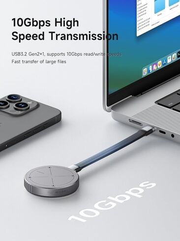 حاوية Hagibis المغناطيسية M.2 2230 NVMe SSD مع Magsafe لهاتف iPhone 15 Pro Max ProRes، USB C 3.2 Gen2 Type-C 10 جيجابت في الثانية إلى NVMe PCI-E، حافظة SSD خارجية من الألومنيوم لأجهزة MacBook وiPad Pro وAndroid in Kuwait