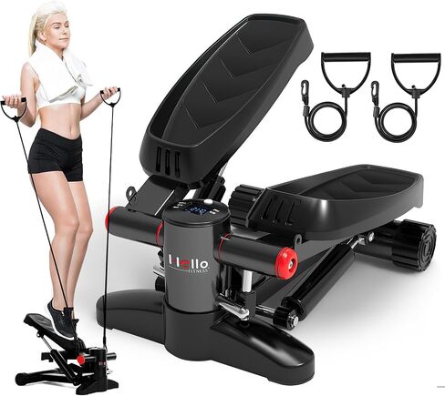 Stair Stepper with Resistance Bands, Stair Stepper for Home, Office, Desk, Stair Machine with LCD Monitor and Resistance Bands, 300lbs Weight Capacity, Mini Steppers for Exercise in Saudi Arabia