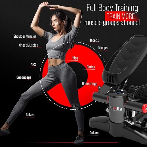 Stair Stepper with Resistance Bands, Stair Stepper for Home, Office, Desk, Stair Machine with LCD Monitor and Resistance Bands, 300lbs Weight Capacity, Mini Steppers for Exercise in Saudi Arabia