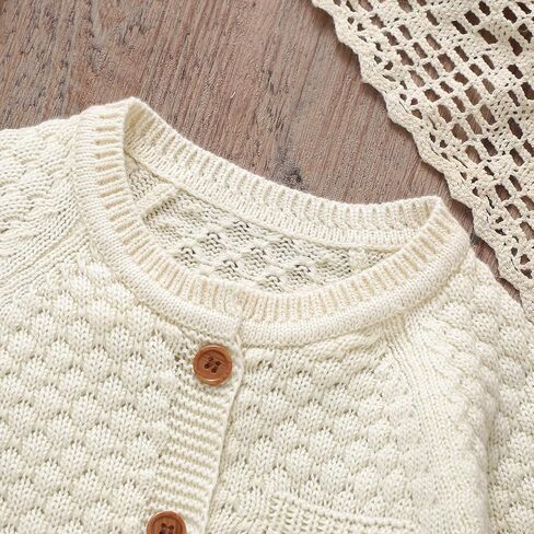 mimixiong القطن الطفل رومبير الوليد الطفل محبوك الملابس سترة طويلة الأكمام الزي للأولاد والفتيات مع طقم قبعات دافئة in Kuwait