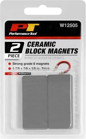 Performance Tool W12505 2pc Ceramic Block Magnets - Industrial Grade Rare Earth Magnets for Secure Holding, Machining, and Welding Applications in Saudi Arabia
