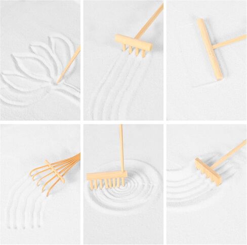 حديقة رمل زن اليابانية من Artcome للمكتب مع مشعل، رمل أبيض، قاعدة سوداء، بوذا التأمل ومواد تأثيث صغيرة - ملحقات طاولة المكتب، مجموعة حديقة رمل زن الصغيرة - هدايا التأمل in Kuwait