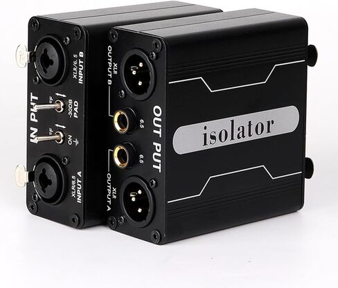 6.35 1/4" TRS Ground Loop Isolator Hum Eliminator for Home Stereo System/Speaker/Micphone/Car Kit/Audio Player (Eliminate The Buzzing Noise) (6.35 TRS-HiFi Stereo with Cord) in Kuwait