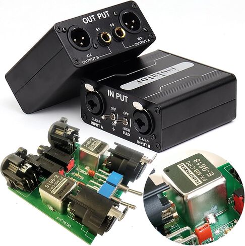 6.35 1/4" TRS Ground Loop Isolator Hum Eliminator for Home Stereo System/Speaker/Micphone/Car Kit/Audio Player (Eliminate The Buzzing Noise) (6.35 TRS-HiFi Stereo with Cord) in Kuwait
