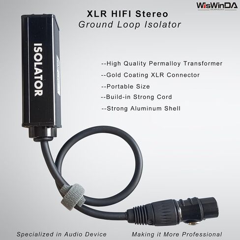 6.35 1/4" TRS Ground Loop Isolator Hum Eliminator for Home Stereo System/Speaker/Micphone/Car Kit/Audio Player (Eliminate The Buzzing Noise) (6.35 TRS-HiFi Stereo with Cord) in Kuwait
