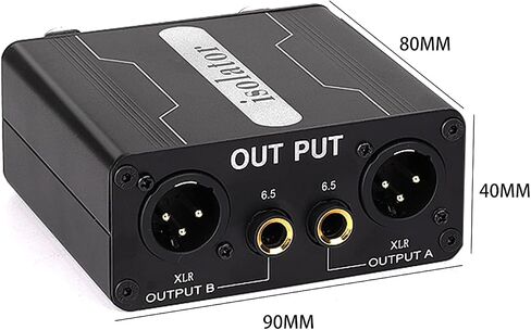 6.35 1/4" TRS Ground Loop Isolator Hum Eliminator for Home Stereo System/Speaker/Micphone/Car Kit/Audio Player (Eliminate The Buzzing Noise) (6.35 TRS-HiFi Stereo with Cord) in Kuwait