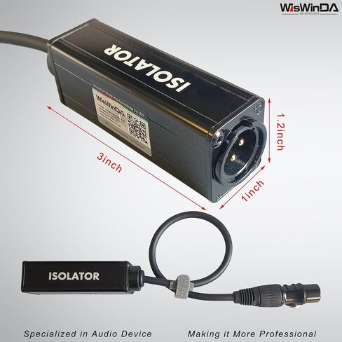 6.35 1/4" TRS Ground Loop Isolator Hum Eliminator for Home Stereo System/Speaker/Micphone/Car Kit/Audio Player (Eliminate The Buzzing Noise) (6.35 TRS-HiFi Stereo with Cord) in Kuwait