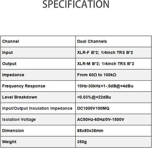 6.35 1/4" TRS Ground Loop Isolator Hum Eliminator for Home Stereo System/Speaker/Micphone/Car Kit/Audio Player (Eliminate The Buzzing Noise) (6.35 TRS-HiFi Stereo with Cord) in Kuwait
