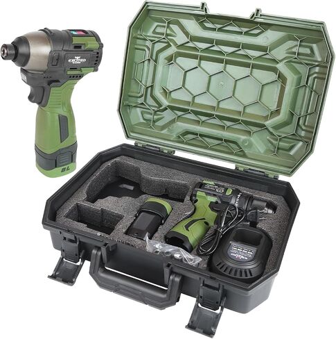 17V Brushless Screwdriver Drill Set, 140Nm Cordless Impact Driver & 55Nm Electric Drill with 3 Adjustable Speed, 2 Batteries and Led Work Light in Saudi Arabia