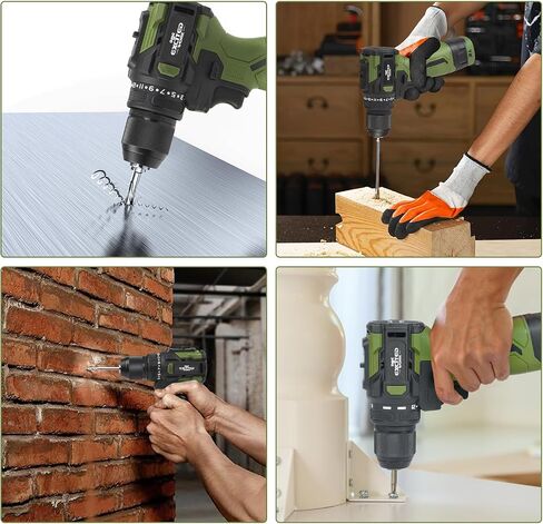 17V Brushless Screwdriver Drill Set, 140Nm Cordless Impact Driver & 55Nm Electric Drill with 3 Adjustable Speed, 2 Batteries and Led Work Light in Saudi Arabia