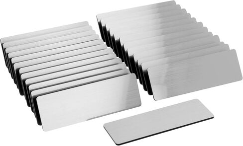 ExcelMark Blank Name Tag/Badge with Magnetic Backing - 1" x 3" (25 Pack - Silver) in Saudi Arabia