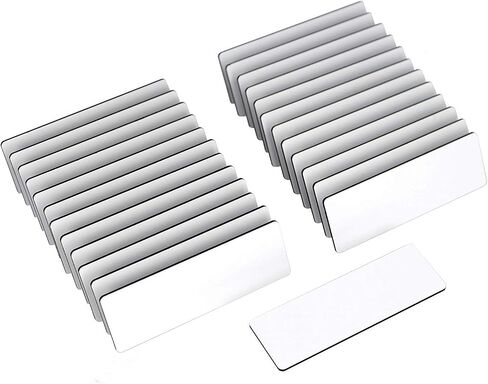 ExcelMark Blank Name Tag/Badge with Magnetic Backing - 1" x 3" (25 Pack - Silver) in Saudi Arabia