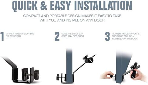 TKO Universal Fit Doorway Situp Bar, Abs Toning and Training, Adjustable in Saudi Arabia