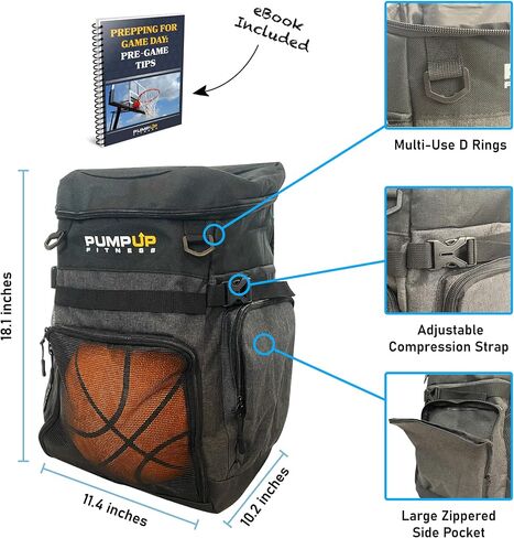 Basketball Backpack With Ball Compartment - Stylish Basketball Bag For Adult Men And Women - Perfect For Soccer And Volleyball Athletes - Large Sports Bag For All Equipment and Accessories in Saudi Arabia