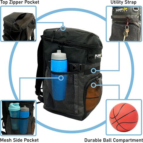 Basketball Backpack With Ball Compartment - Stylish Basketball Bag For Adult Men And Women - Perfect For Soccer And Volleyball Athletes - Large Sports Bag For All Equipment and Accessories in Saudi Arabia