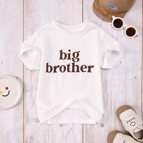 قميص Big Brother للأطفال الصغار تم ترقيته إلى إعلان الأخ الأكبر تي شيرت صيفي للأطفال بأكمام قصيرة in Kuwait