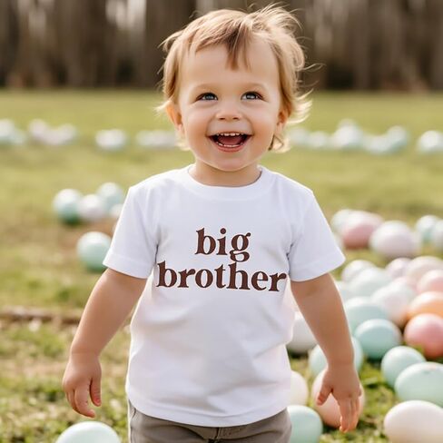 قميص Big Brother للأطفال الصغار تم ترقيته إلى إعلان الأخ الأكبر تي شيرت صيفي للأطفال بأكمام قصيرة in Kuwait
