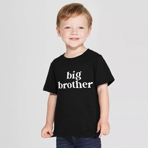 قميص Big Brother للأطفال الصغار تم ترقيته إلى إعلان الأخ الأكبر تي شيرت صيفي للأطفال بأكمام قصيرة in Kuwait