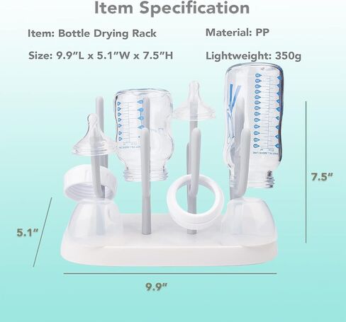 Baby Bottle Drying Rack, Small Portable Bottle Dryer Holder for Nipples, Cups, Pump Parts and Accessories, (Blue) in Saudi Arabia
