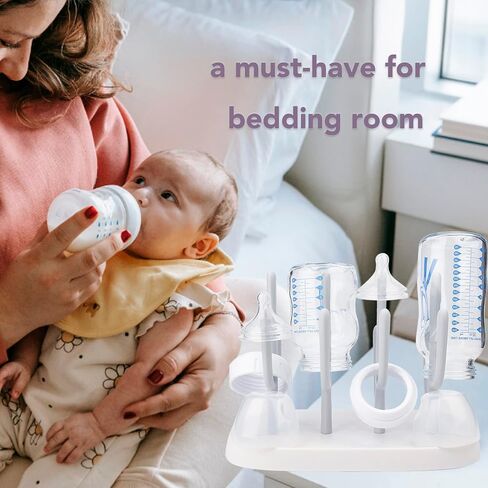 Baby Bottle Drying Rack, Small Portable Bottle Dryer Holder for Nipples, Cups, Pump Parts and Accessories, (Blue) in Saudi Arabia