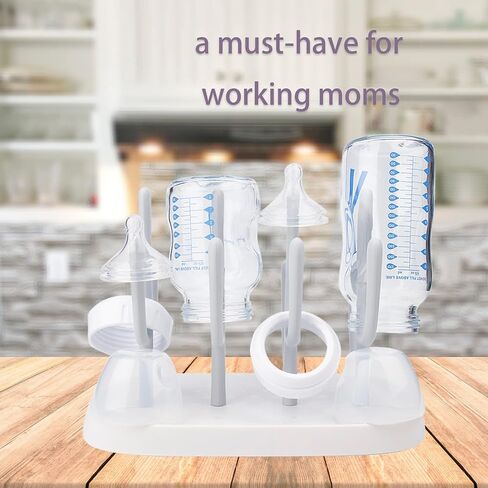 Baby Bottle Drying Rack, Small Portable Bottle Dryer Holder for Nipples, Cups, Pump Parts and Accessories, (Blue) in Saudi Arabia